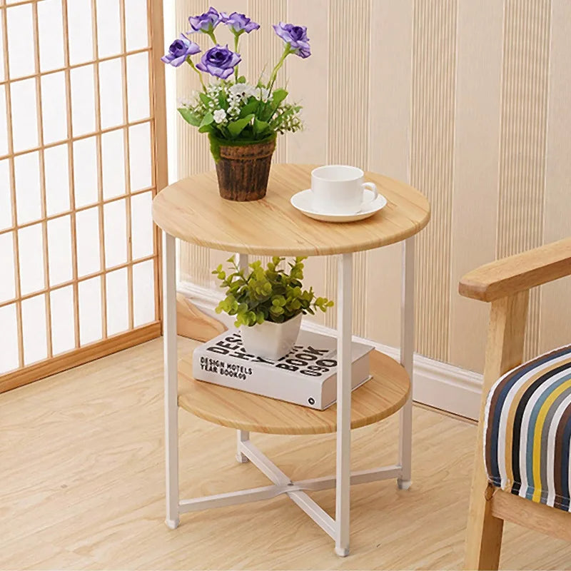 Minimalist Coffee Table with Steel Frame and Storage Shelf