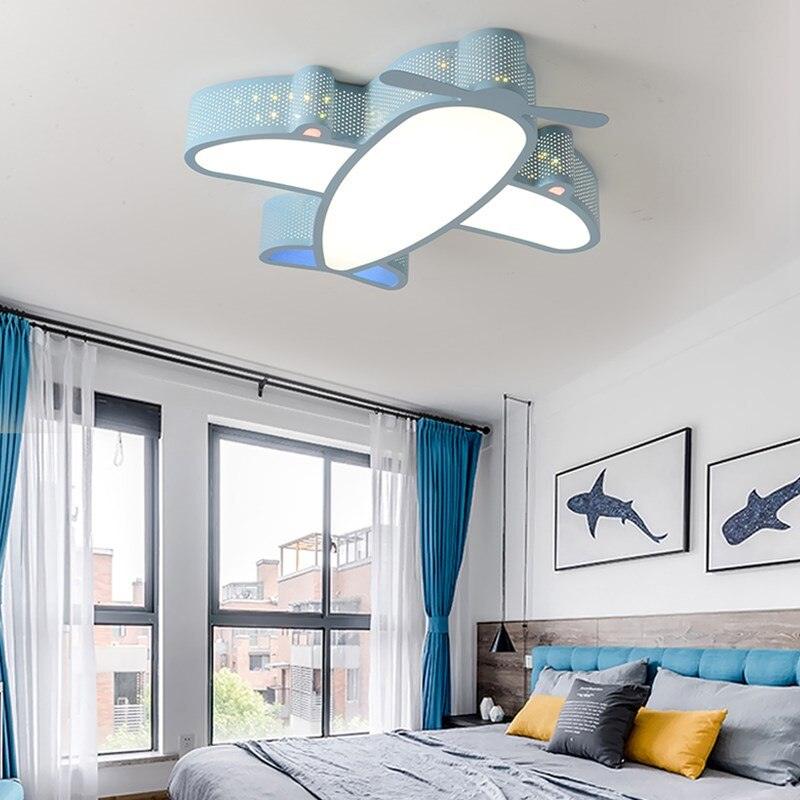 Dimmable Aluminum Airplane Ceiling Light - Modern Design Light Fixture for Children's Room, Adjustable LED Lighting