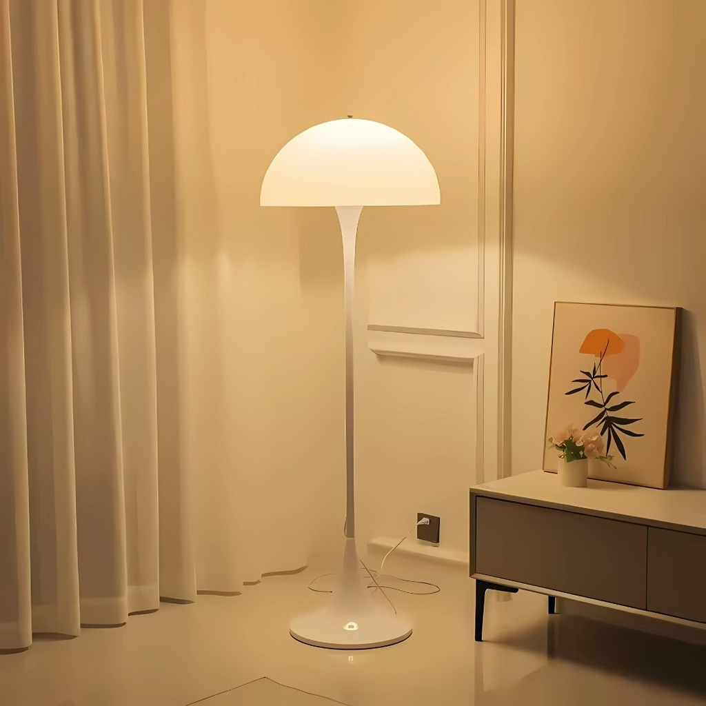 Merrov | Scandinavian Cream Style Floor Lamp with Touch Control & LED Light