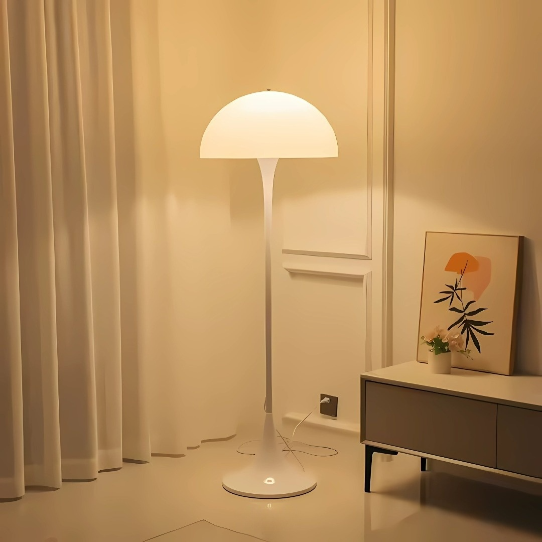 Merrov | Scandinavian Cream Style Floor Lamp with Touch Control & LED Light
