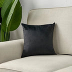 Pack of 3 Black Cushion Covers – Soft Velvet Pillowcases