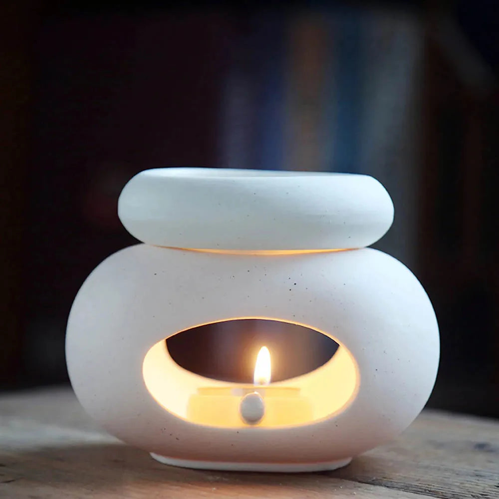 White Reed Diffuser with Candle Melting Heater