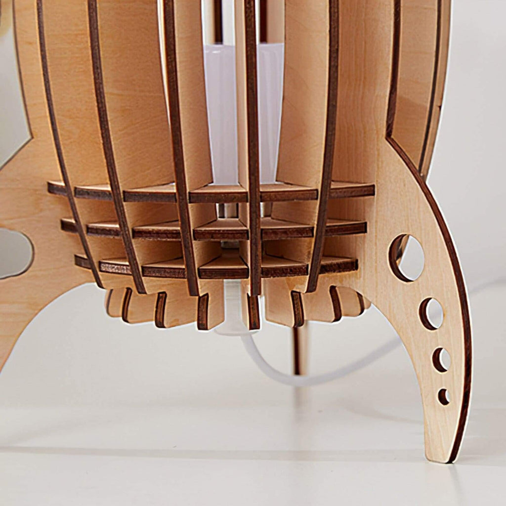 Retro Design Wooden Bedside Lamp - Warm Lighting for Children's Bedroom or Living Room
