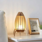 Retro Design Wooden Bedside Lamp - Warm Lighting for Children's Bedroom or Living Room
