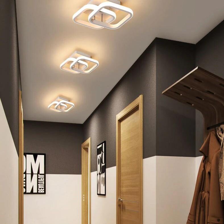 Geometric Design Acrylic Ceiling Light for Living Room - Modern LED Lighting - 3000K Warm Light