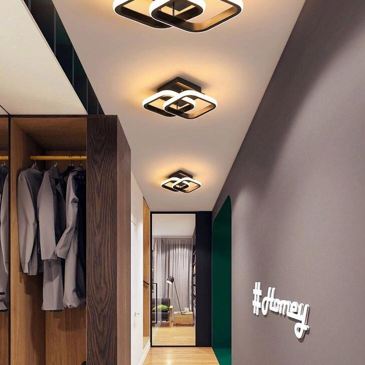 Geometric Design Acrylic Ceiling Light for Living Room - Modern LED Lighting - 3000K Warm Light
