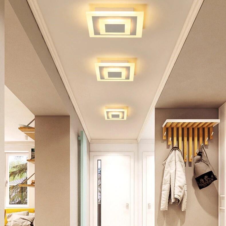 Acrylic LED Ceiling Light, Warm Lighting for Living Room and Interiors - Compact and Elegant 20x20 cm