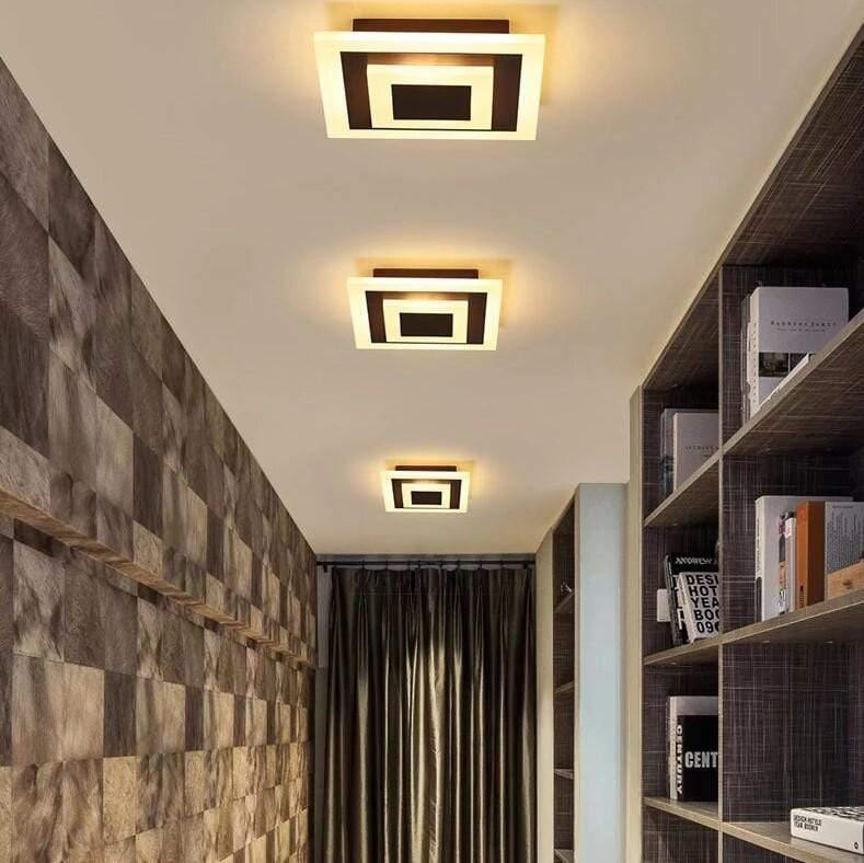Acrylic LED Ceiling Light, Warm Lighting for Living Room and Interiors - Compact and Elegant 20x20 cm