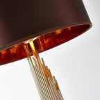 Black and Gold Metal Designer Floor Lamp with Fabric Shade - Soft Lighting for Living Room and Large Spaces