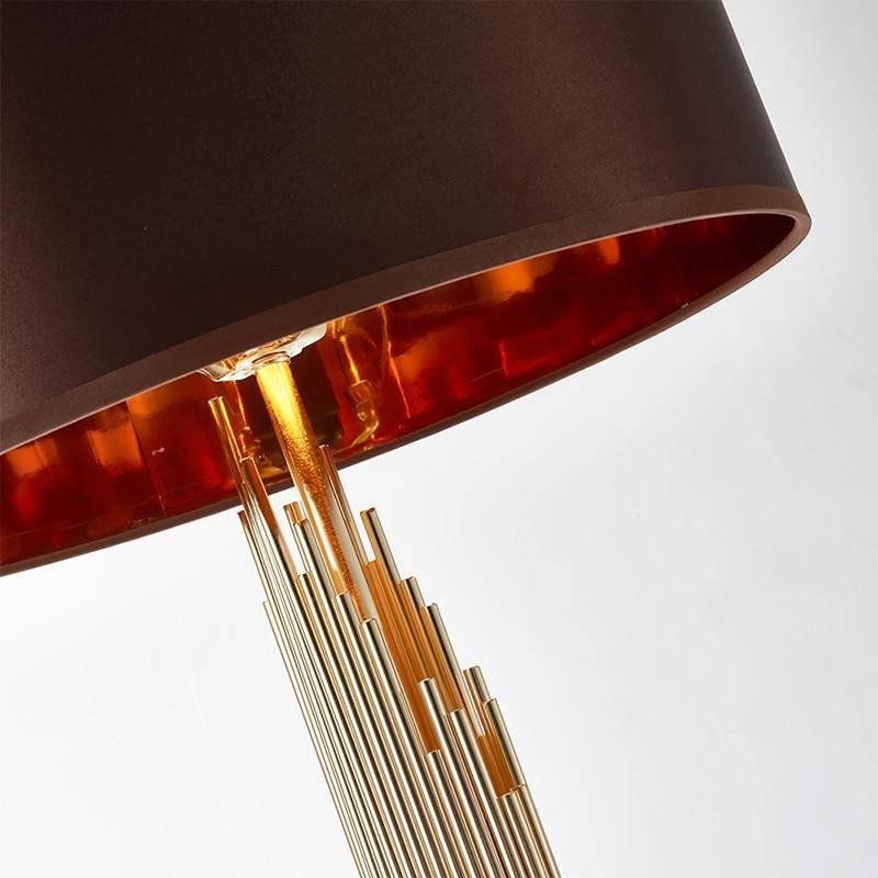 Black and Gold Metal Designer Floor Lamp with Fabric Shade - Soft Lighting for Living Room and Large Spaces