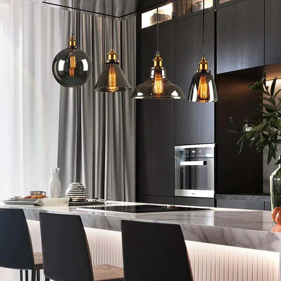 Smoked Glass Pendant Light - Elegant Lighting